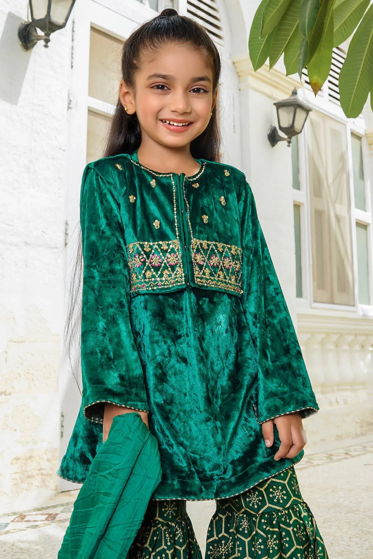Velvet Hand Adda Work 3 Pc Suit