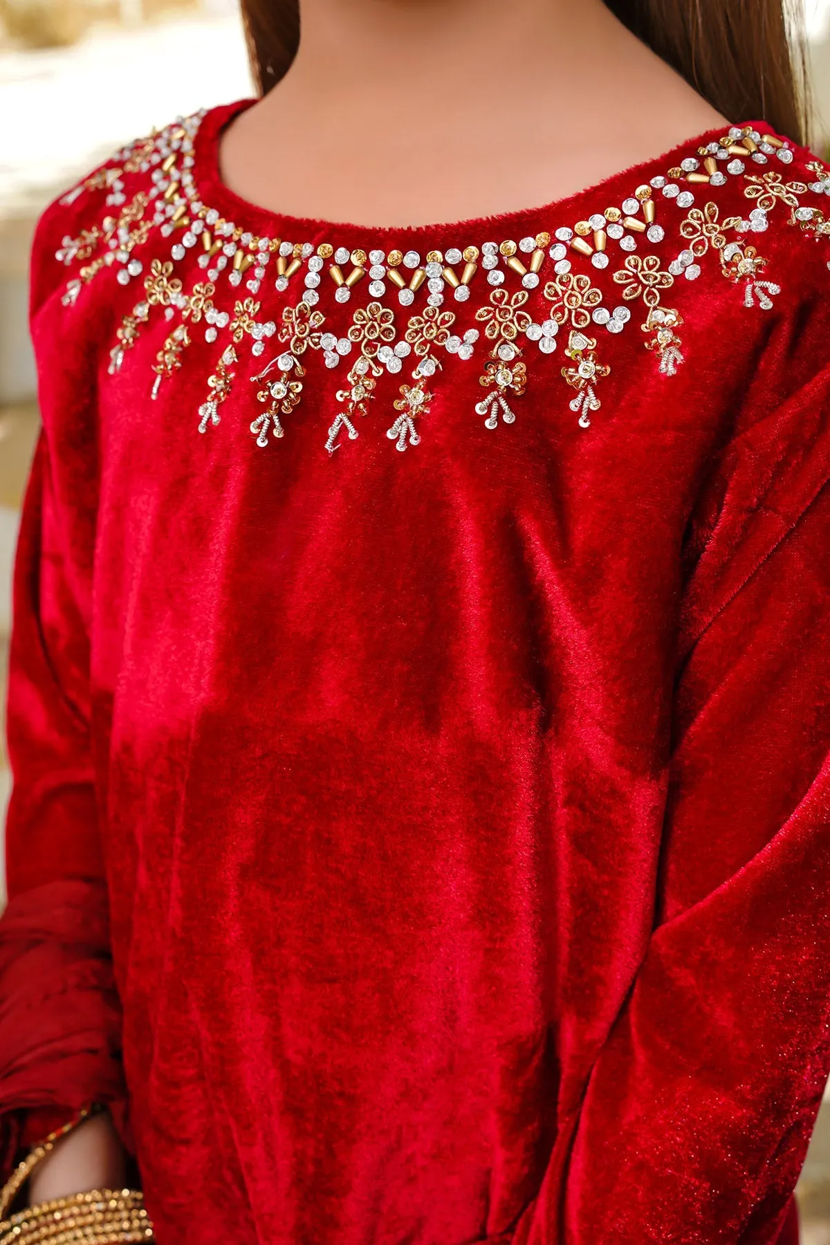 Velvet Hand Adda Work 3 Pc Suit