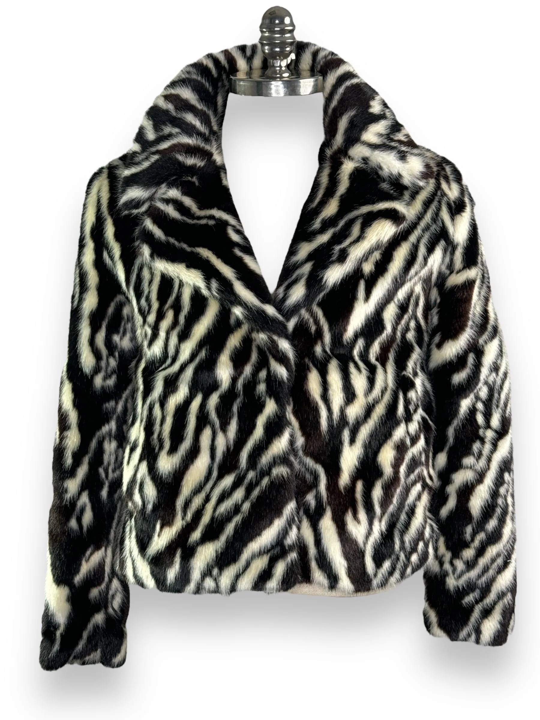 Vintage Black and White Faux Fur Jacket