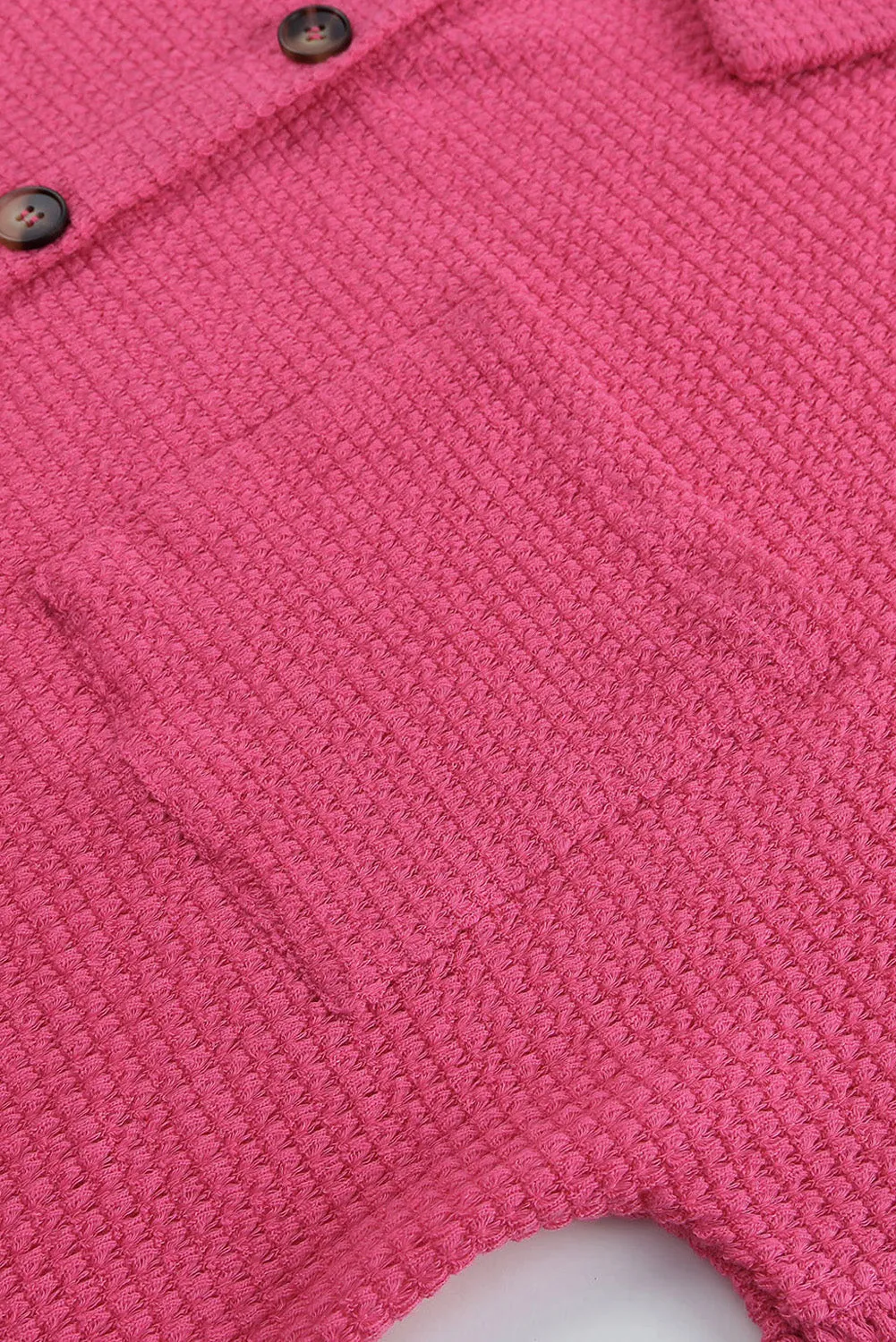 Waffle Knit Button Up Casual Shirt