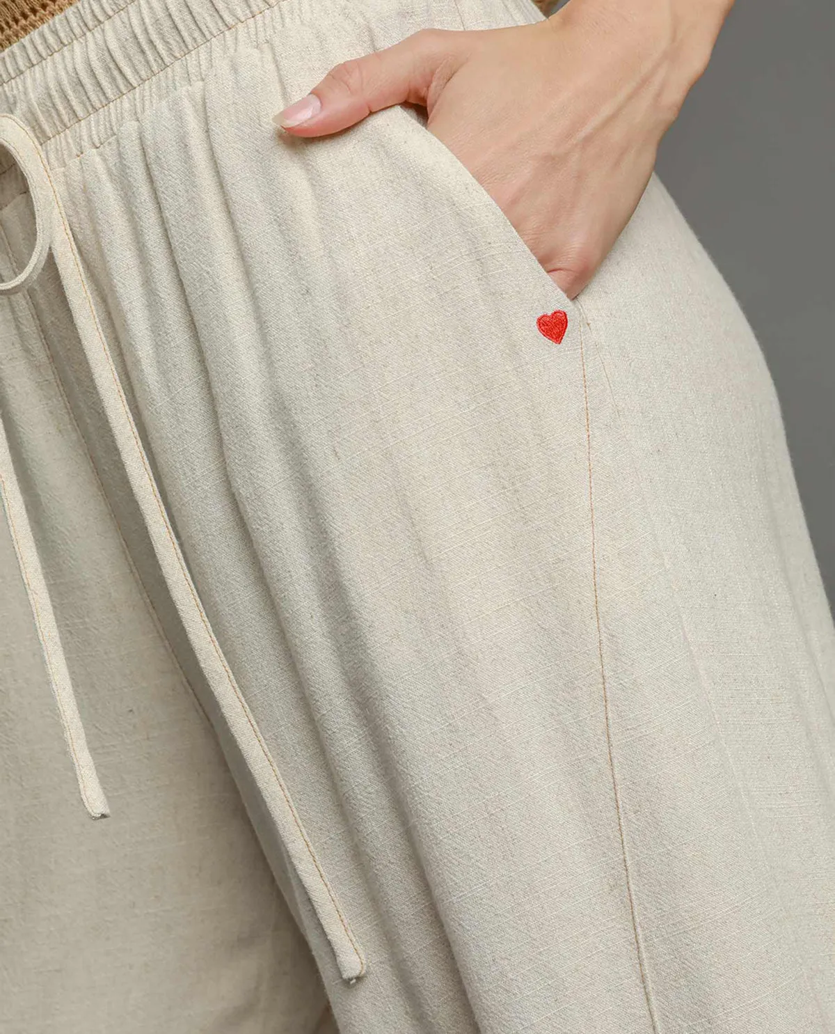 Washed Wide Leg Linen Pant