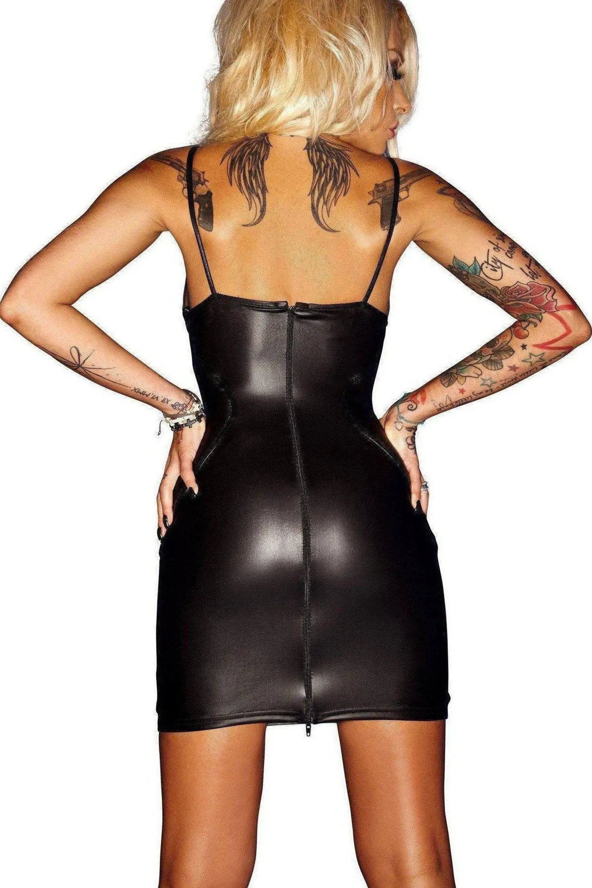 Wetlook Dress with PVC Trims