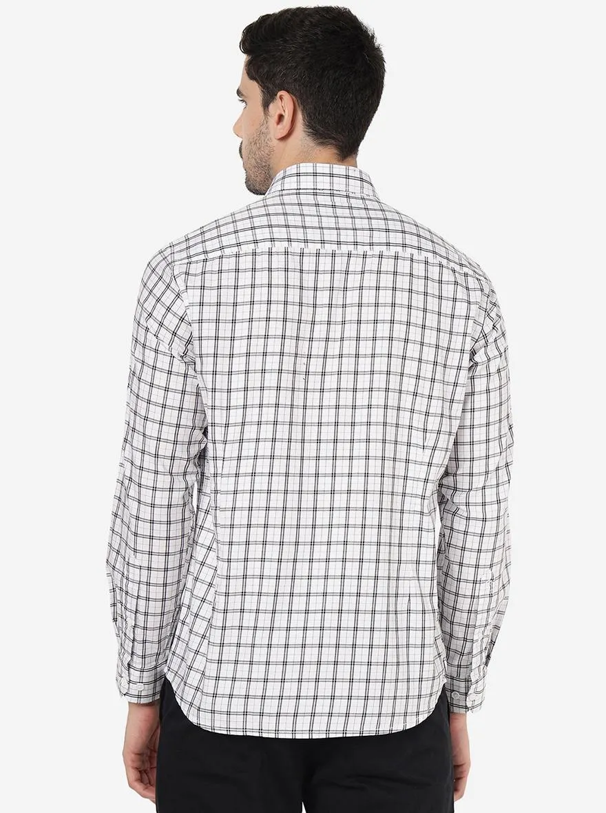 White Checked Smart Fit Semi Casual Shirt | Greenfibre