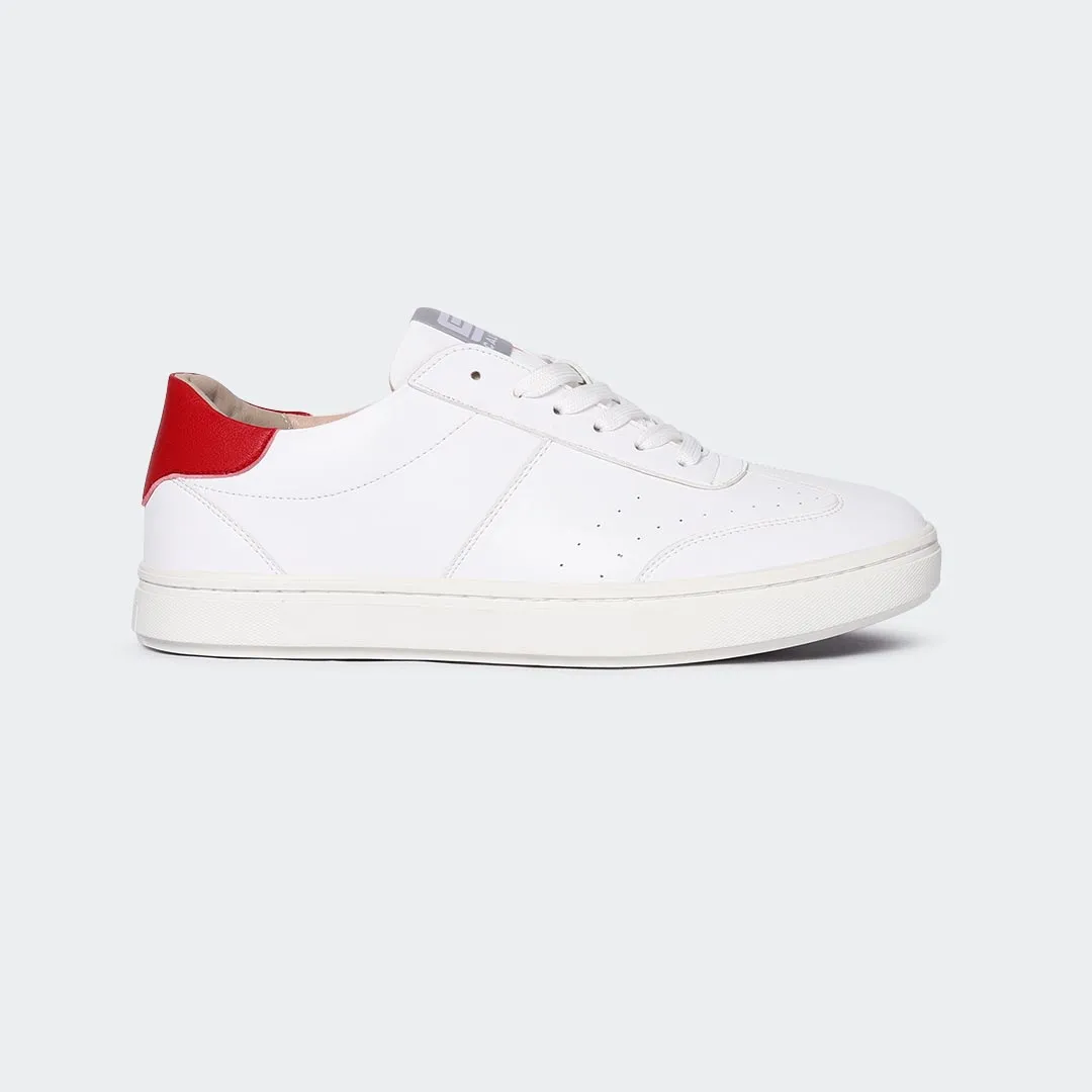 White/Red Casual Sneakers for Men (JAKE 707S)