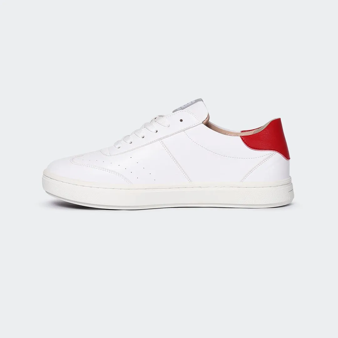 White/Red Casual Sneakers for Men (JAKE 707S)