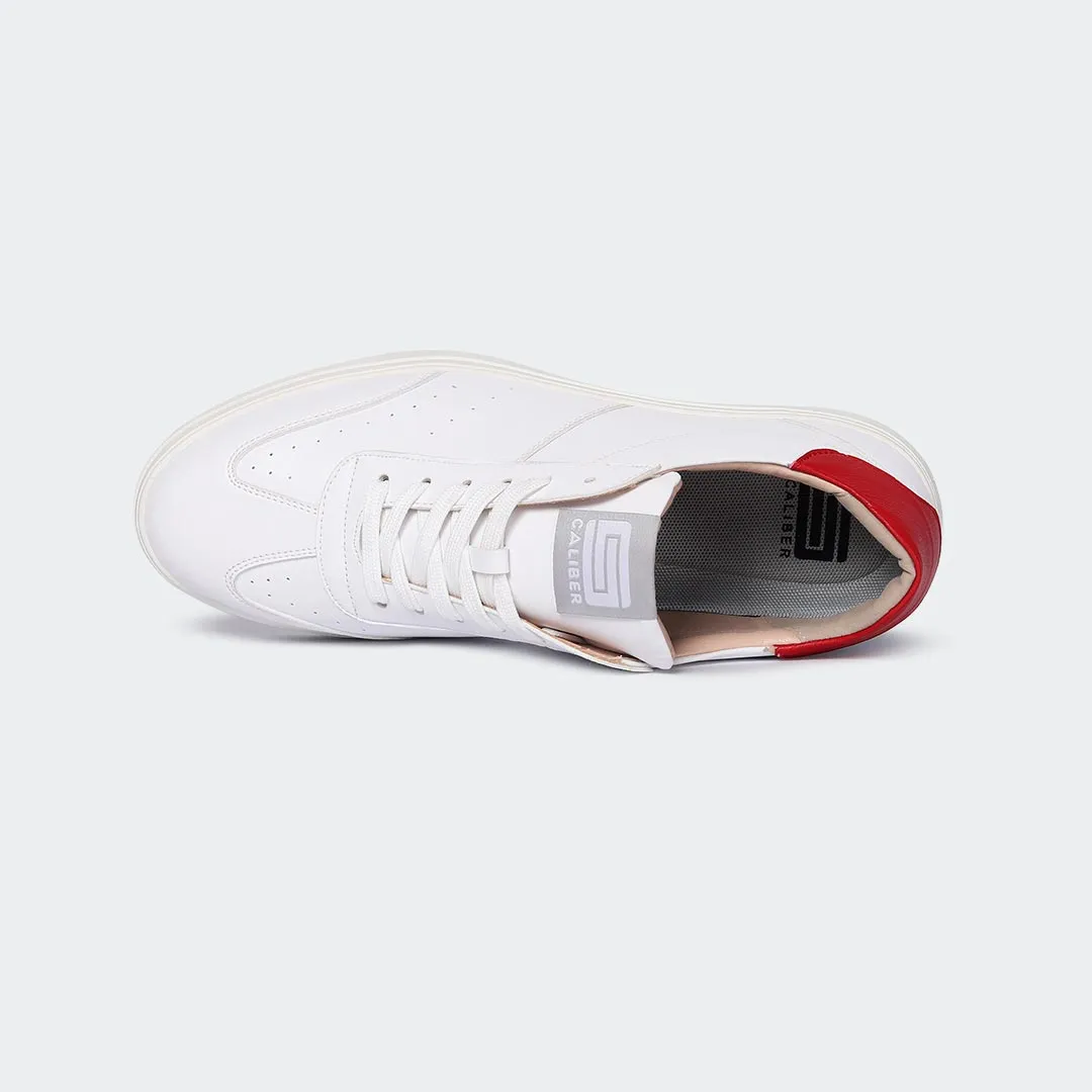 White/Red Casual Sneakers for Men (JAKE 707S)