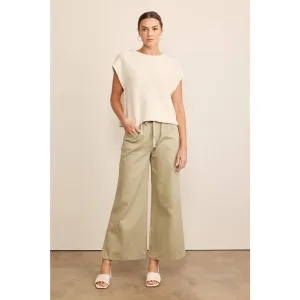 Wide Leg Pant w/ Elastic & Tie Waistband