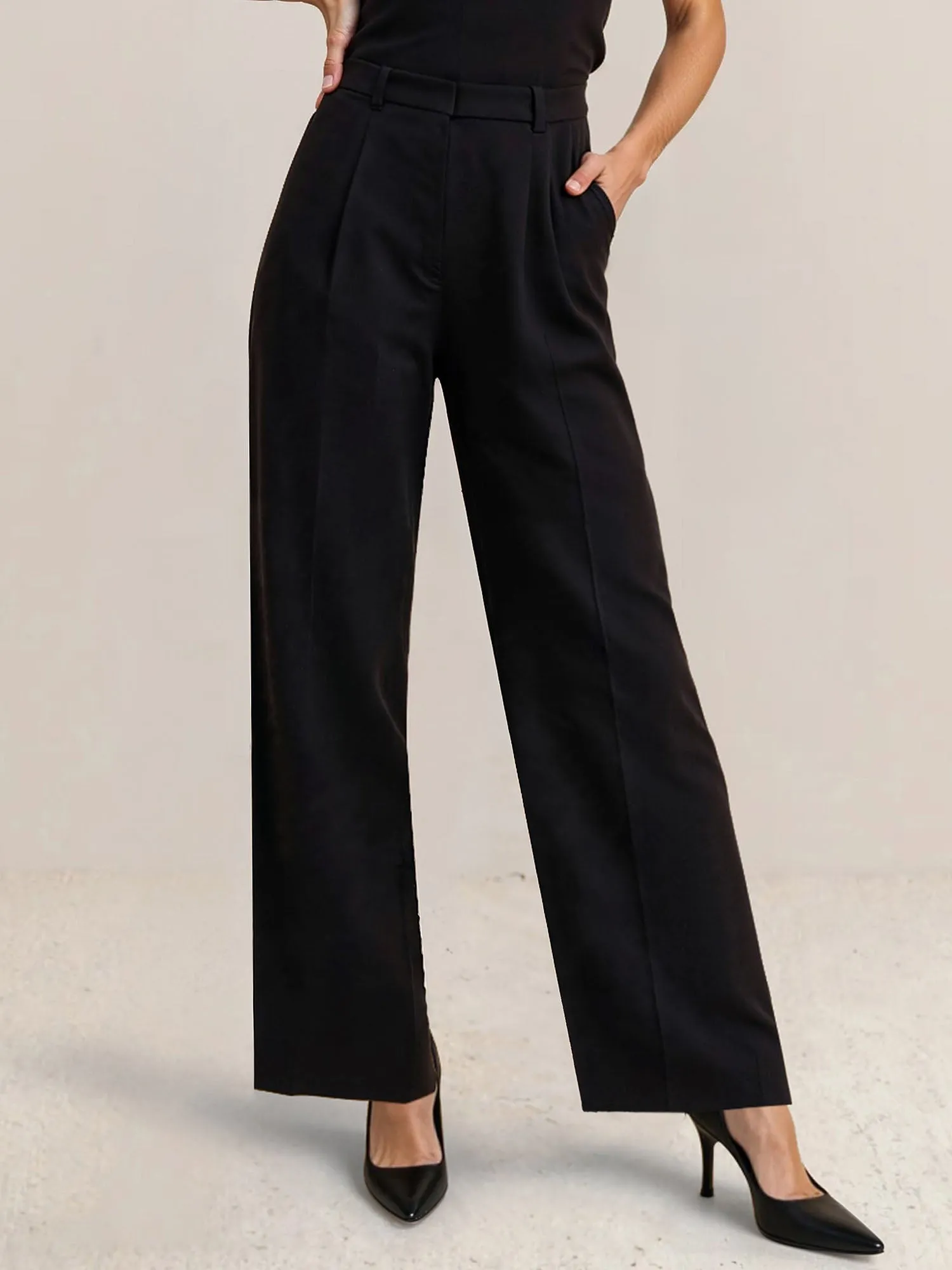 Wide Leg Pleated Pants