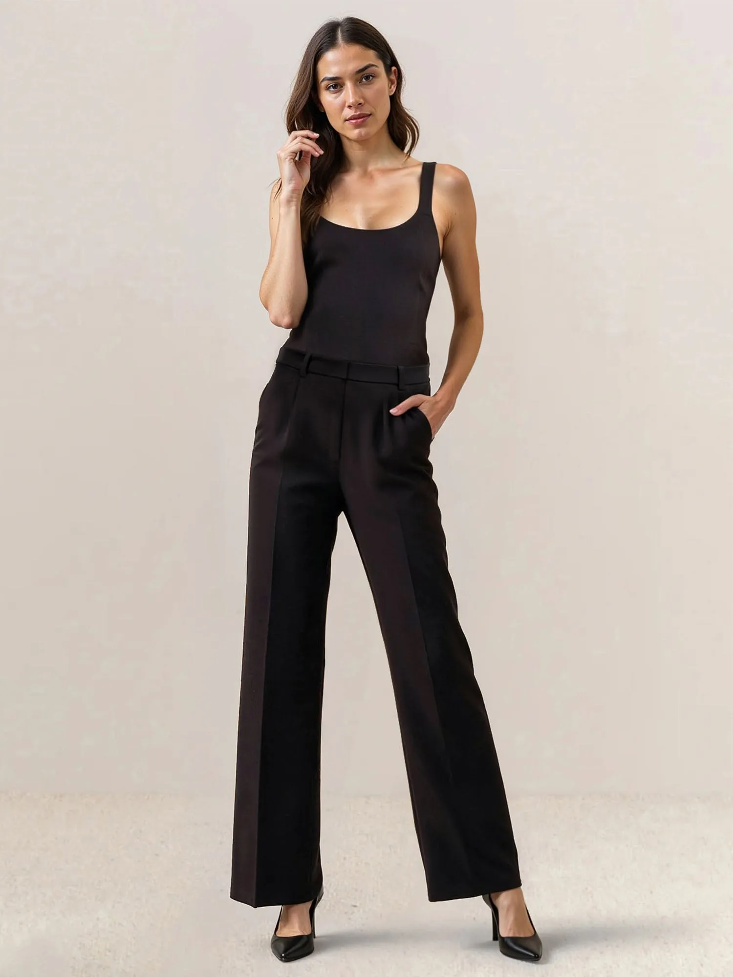 Wide Leg Pleated Pants