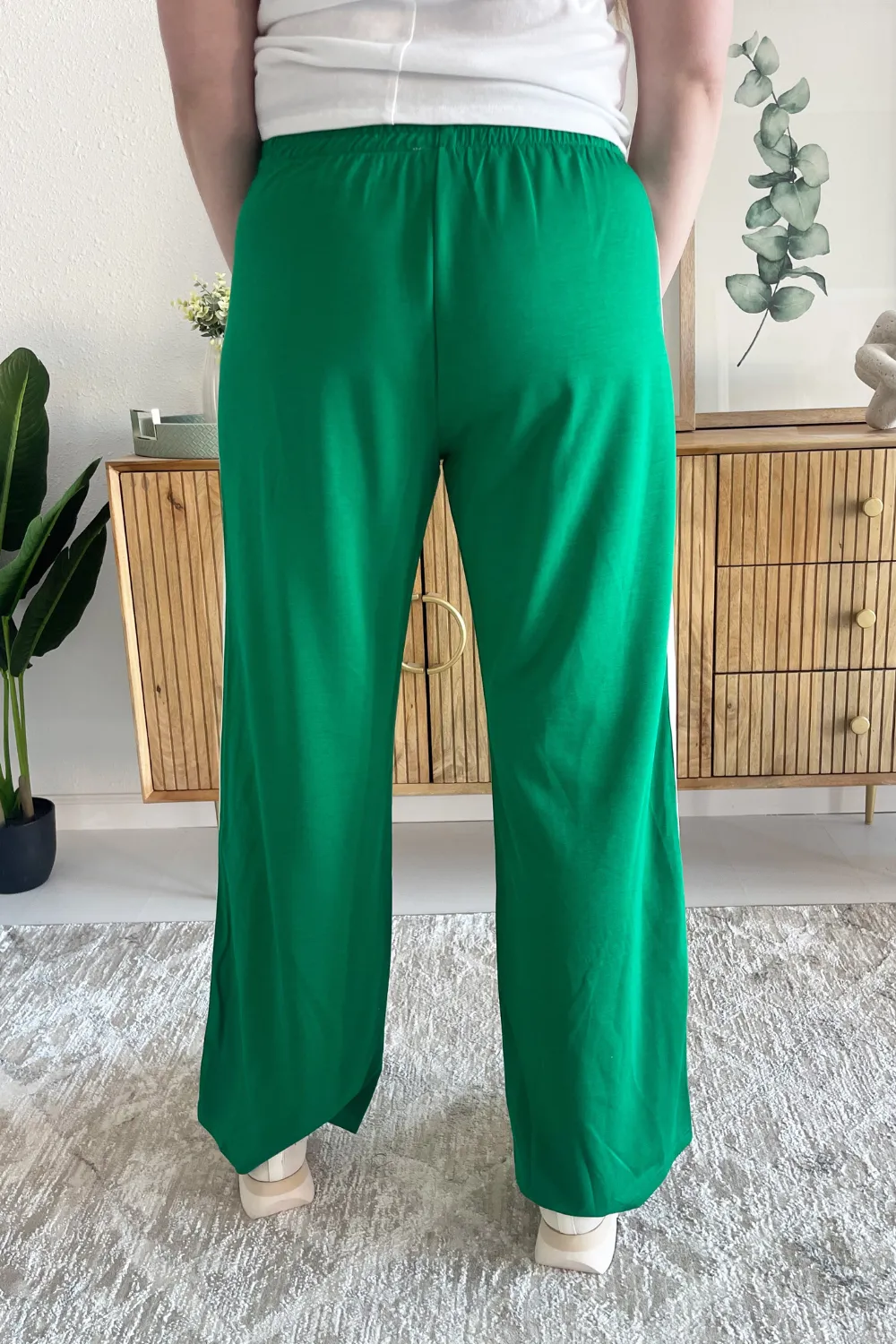 Wide Leg Side Stripes Track Pants