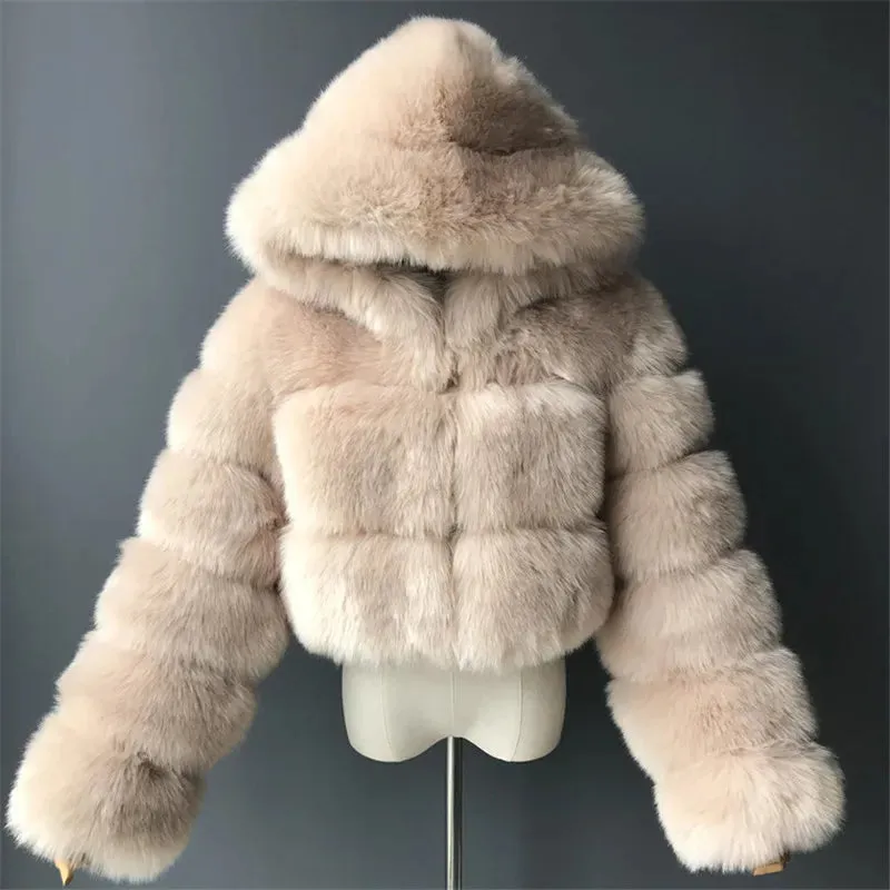 Women Fashion Faux Fur Coats Solid Long Sleeve Warm Flurry Coats Autumn Winter Lady Fur Coat Thick Jackets For Women Streetwear