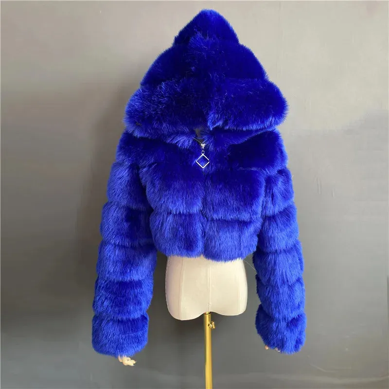 Women Fashion Faux Fur Coats Solid Long Sleeve Warm Flurry Coats Autumn Winter Lady Fur Coat Thick Jackets For Women Streetwear