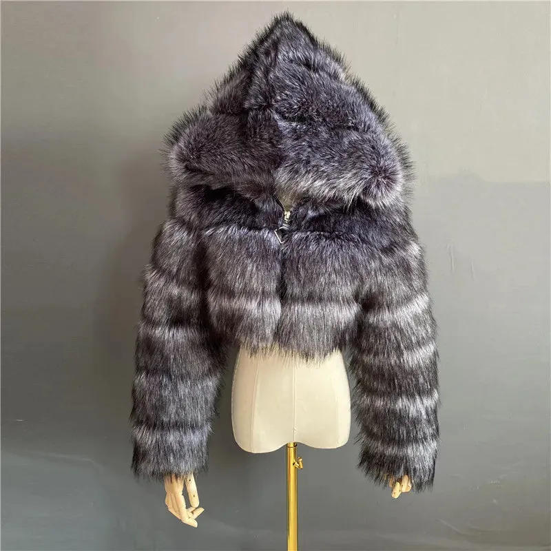 Women Fashion Faux Fur Coats Solid Long Sleeve Warm Flurry Coats Autumn Winter Lady Fur Coat Thick Jackets For Women Streetwear