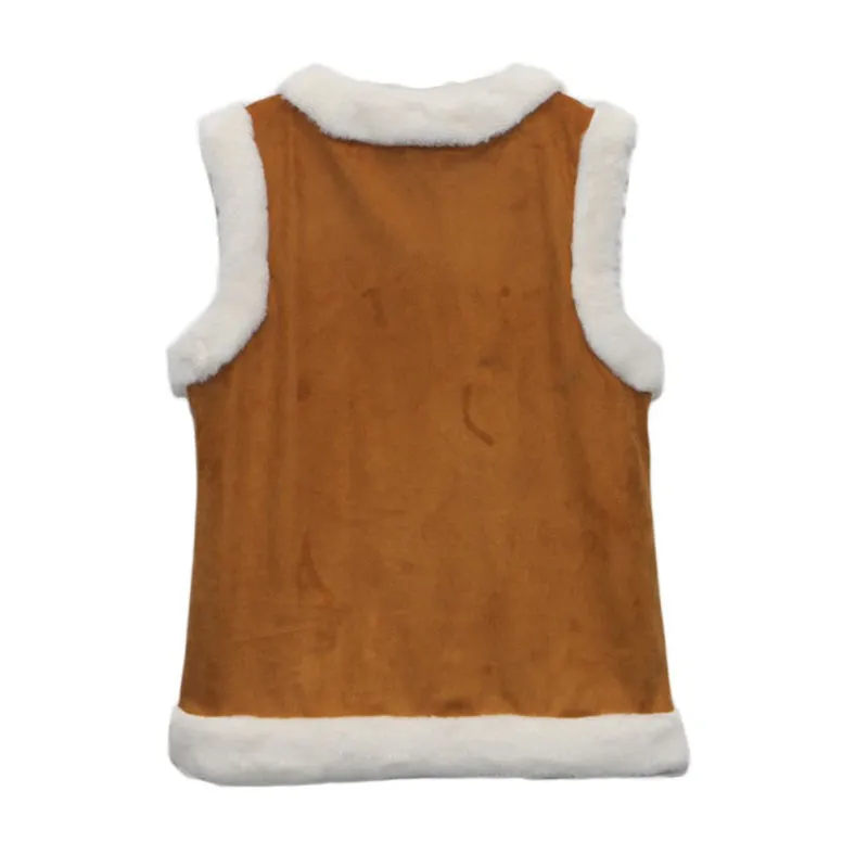 Women Flocking Faux Fur Sleeveless Vest Jacket Feminino Leather Patchwork Warm Waistcoat Colete Coats Outwear NW