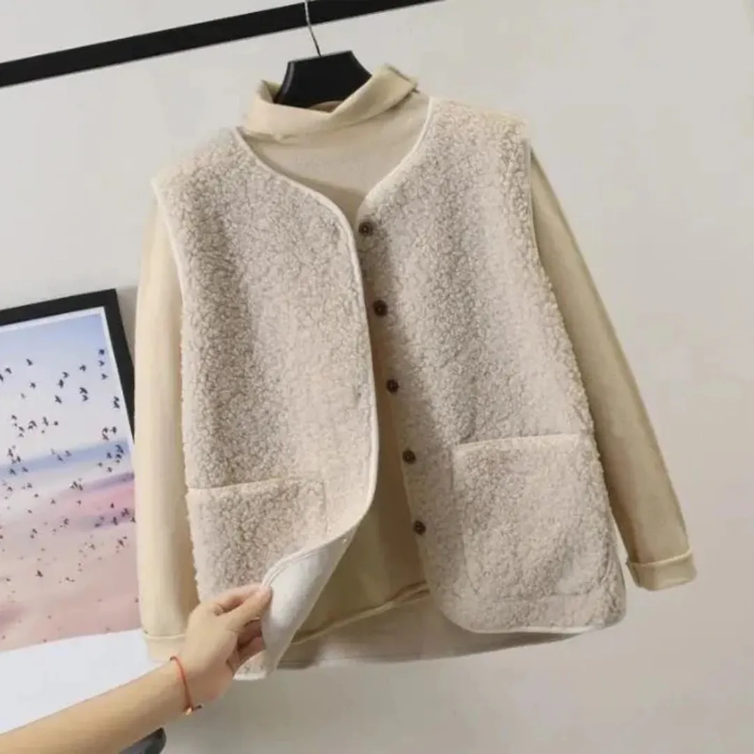 Women's Button Down Knitted Vest | Warm