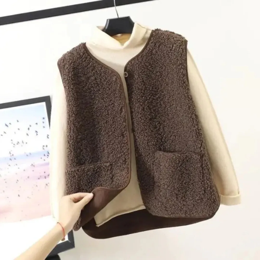 Women's Button Down Knitted Vest | Warm