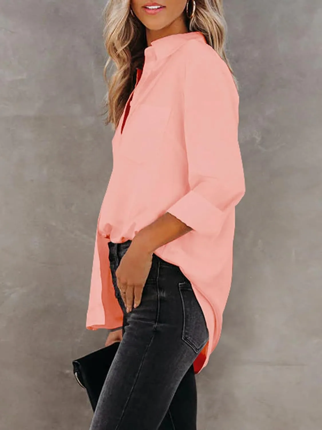 Womens Button Down Shirts Dress Shirts Long Sleeve Collared Blouses