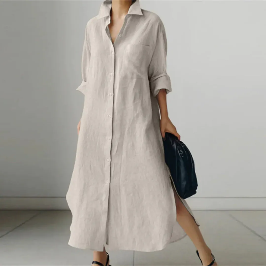 Women's Casual Oversized Shirt Dress | Midi
