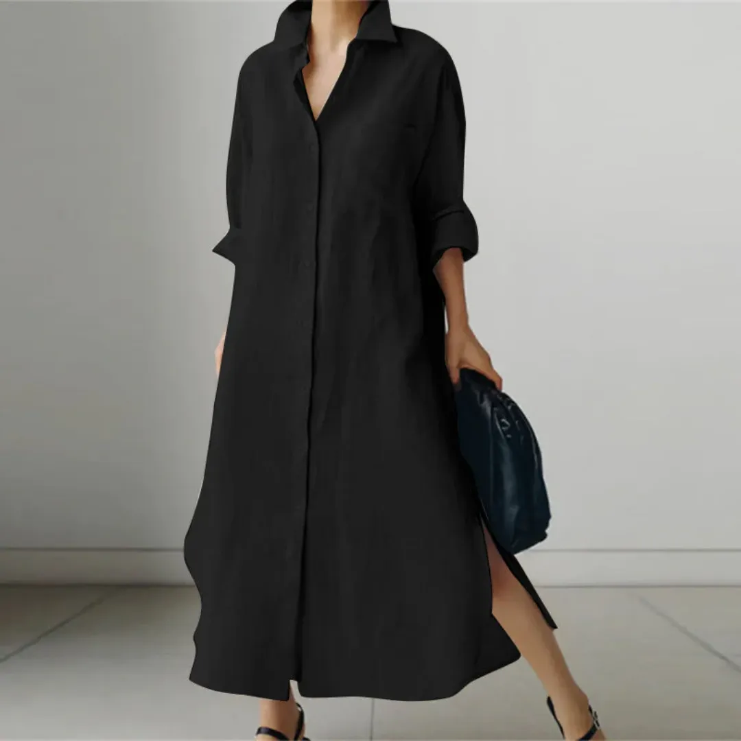 Women's Casual Oversized Shirt Dress | Midi