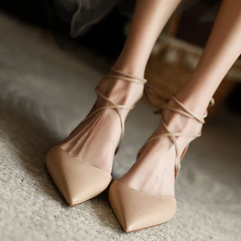 Women's Comfortable closed toe high heeled sandals