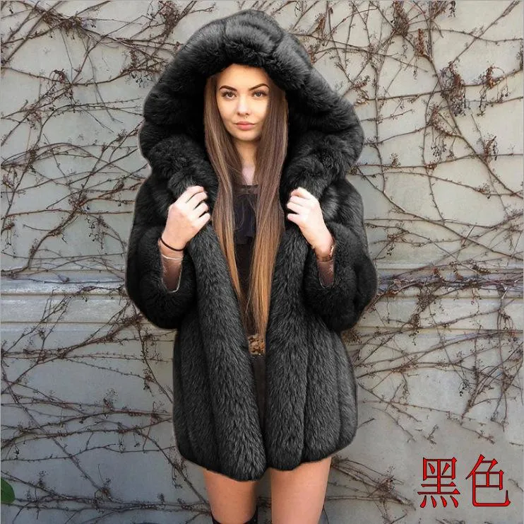 Women's Fox Fur Winter Plus Size Overcoat