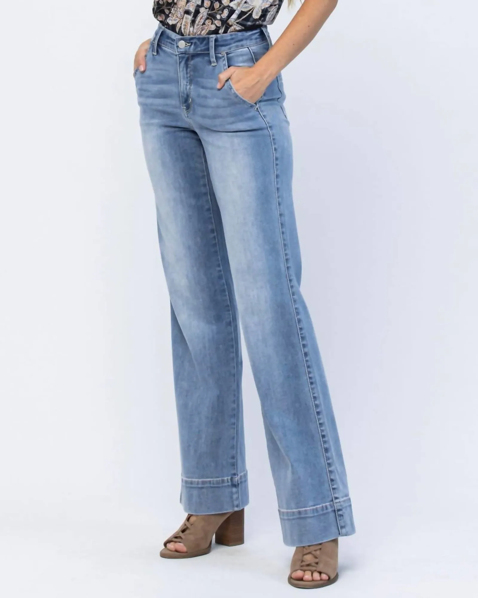 Women'S Midrise Wide Leg Jeans In Blue | Blue