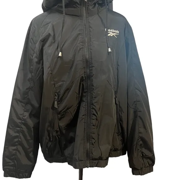 WOMEN’S REEBOK, LARGE, BLACK, OUTERWEAR COAT