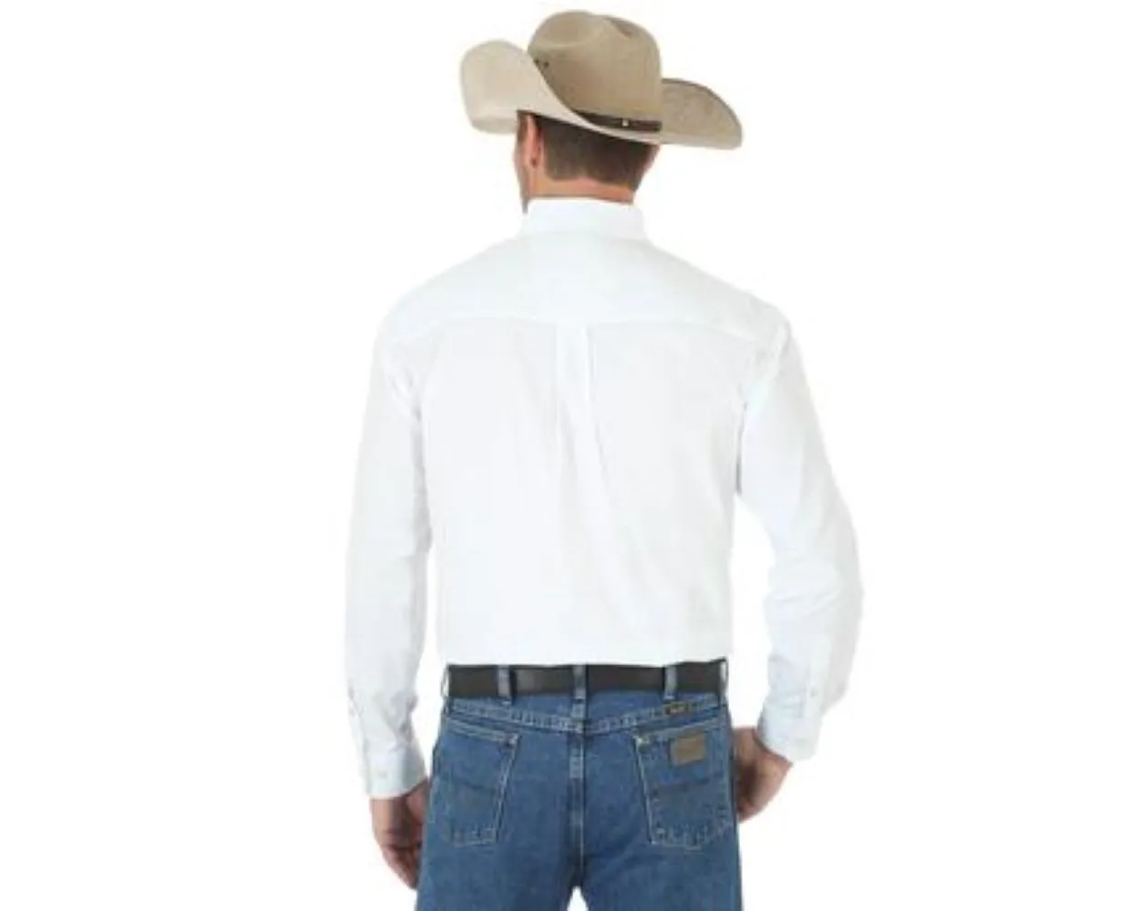 Wrangler Men’s Long Sleeve Shirt George Strait Collection White Solid