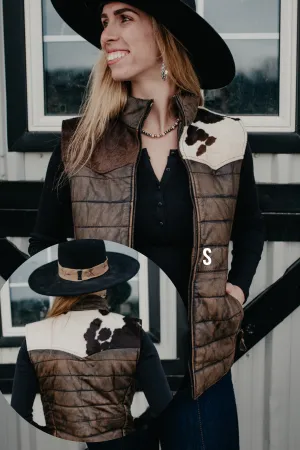 'Yasmin' Leather Puff Vest with Cowhide Yoke by STS Ranchwear (S - XXL)
