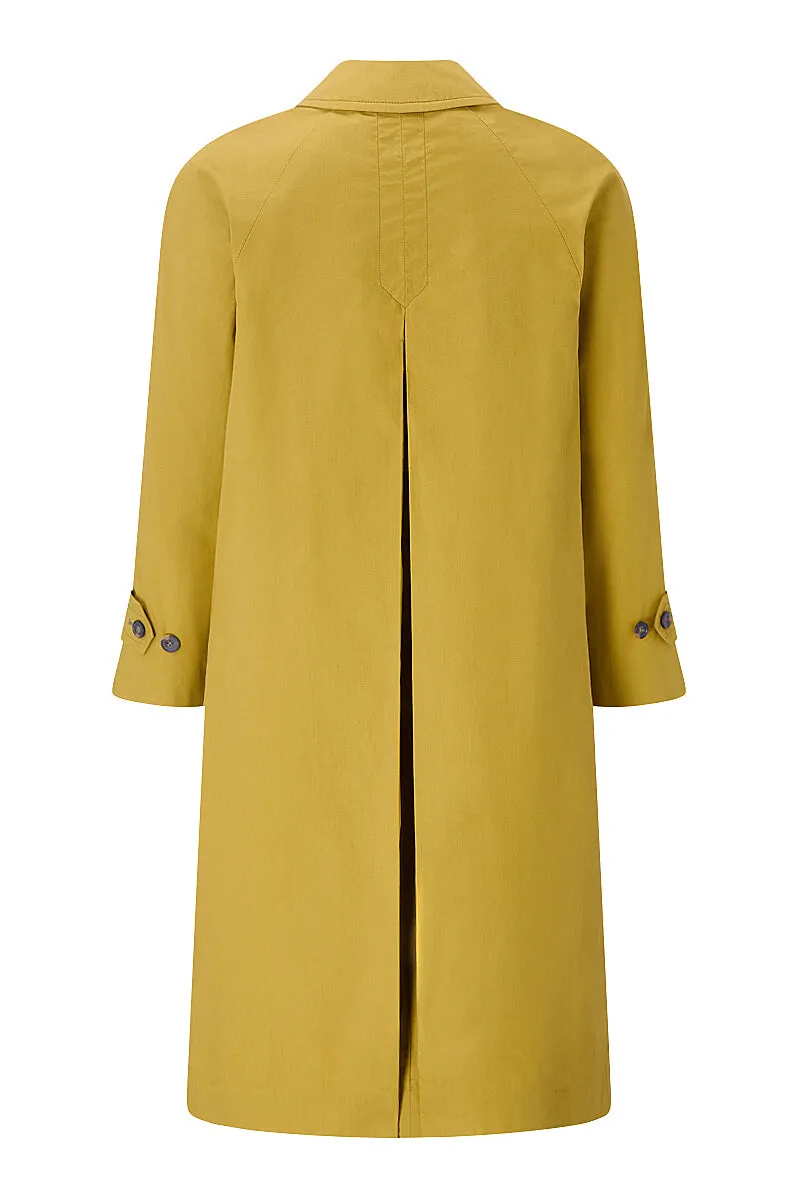 Yellow Cotton Raglan Sleeve Overcoat