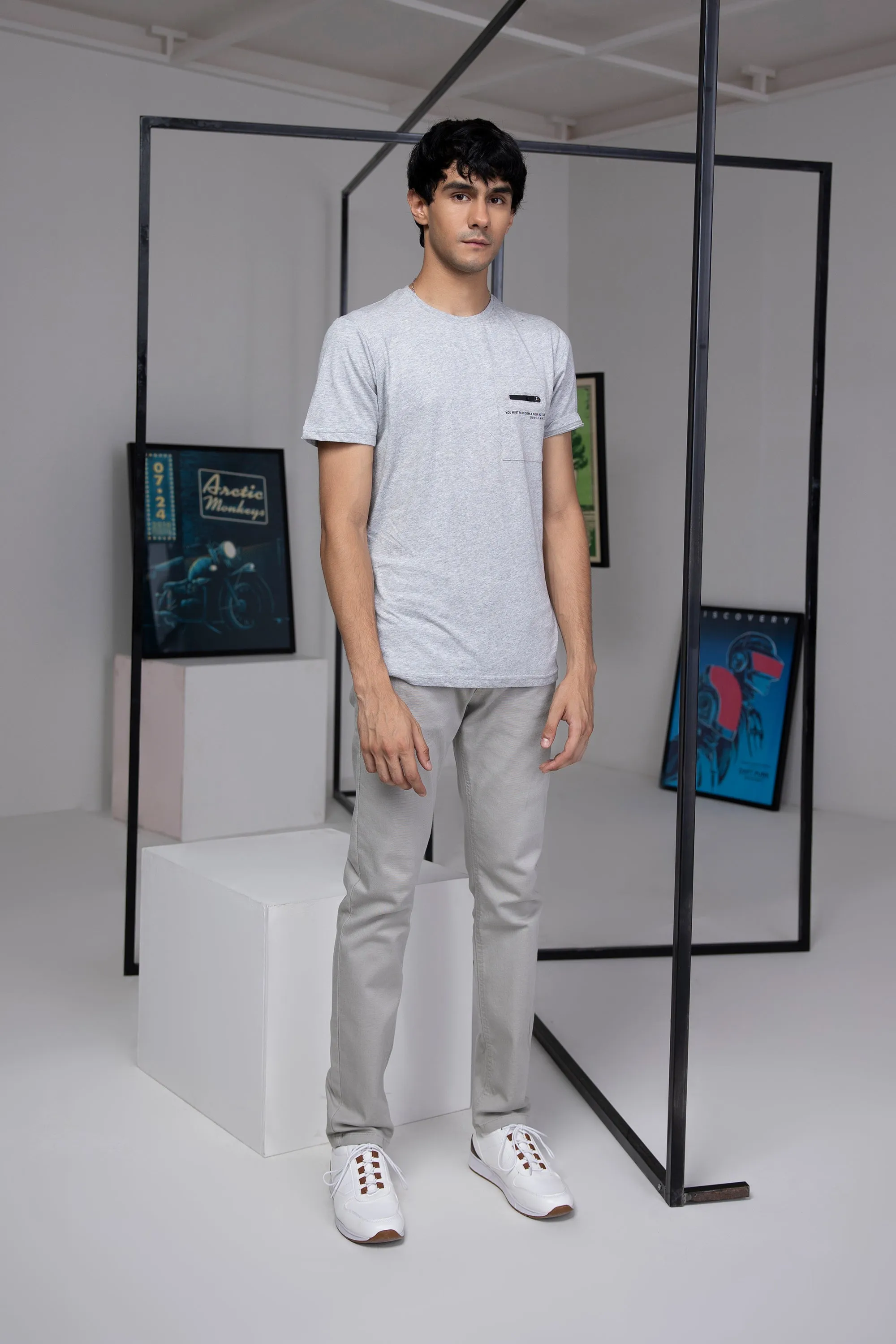 Zip Patched T-Shirt
