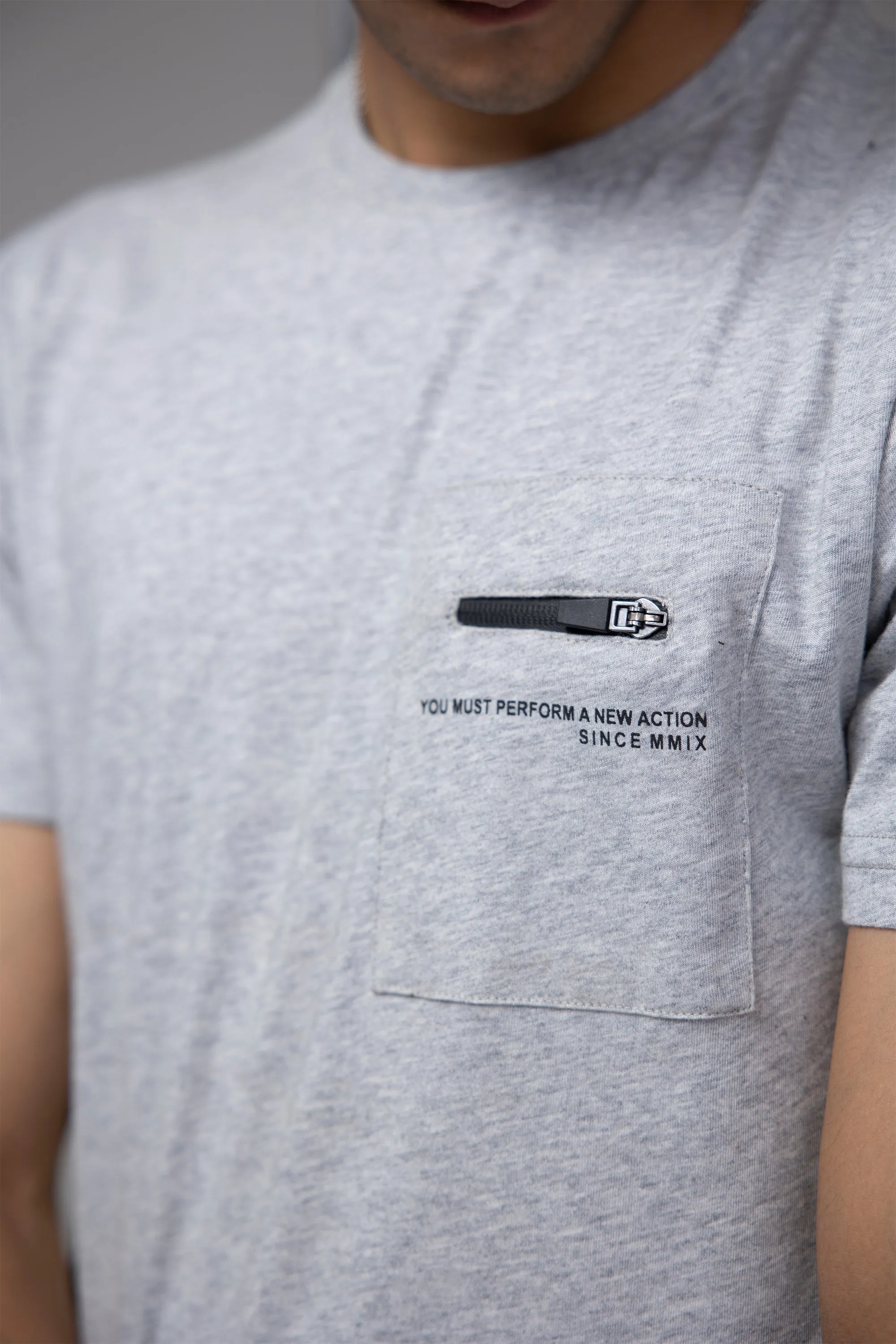 Zip Patched T-Shirt