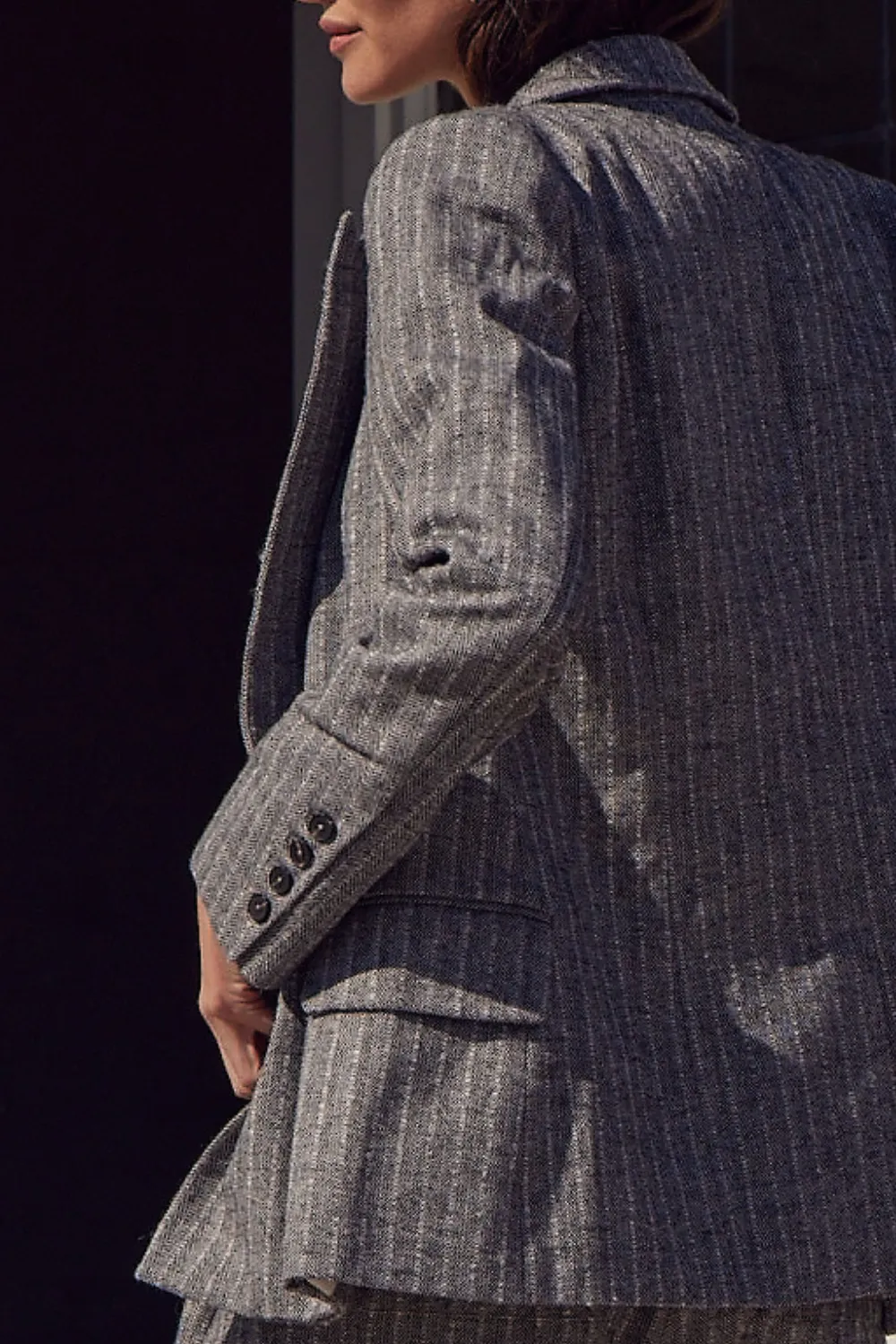 Zoe Kratzmann, Catalysis Jacket | Herringbone Pinstripe